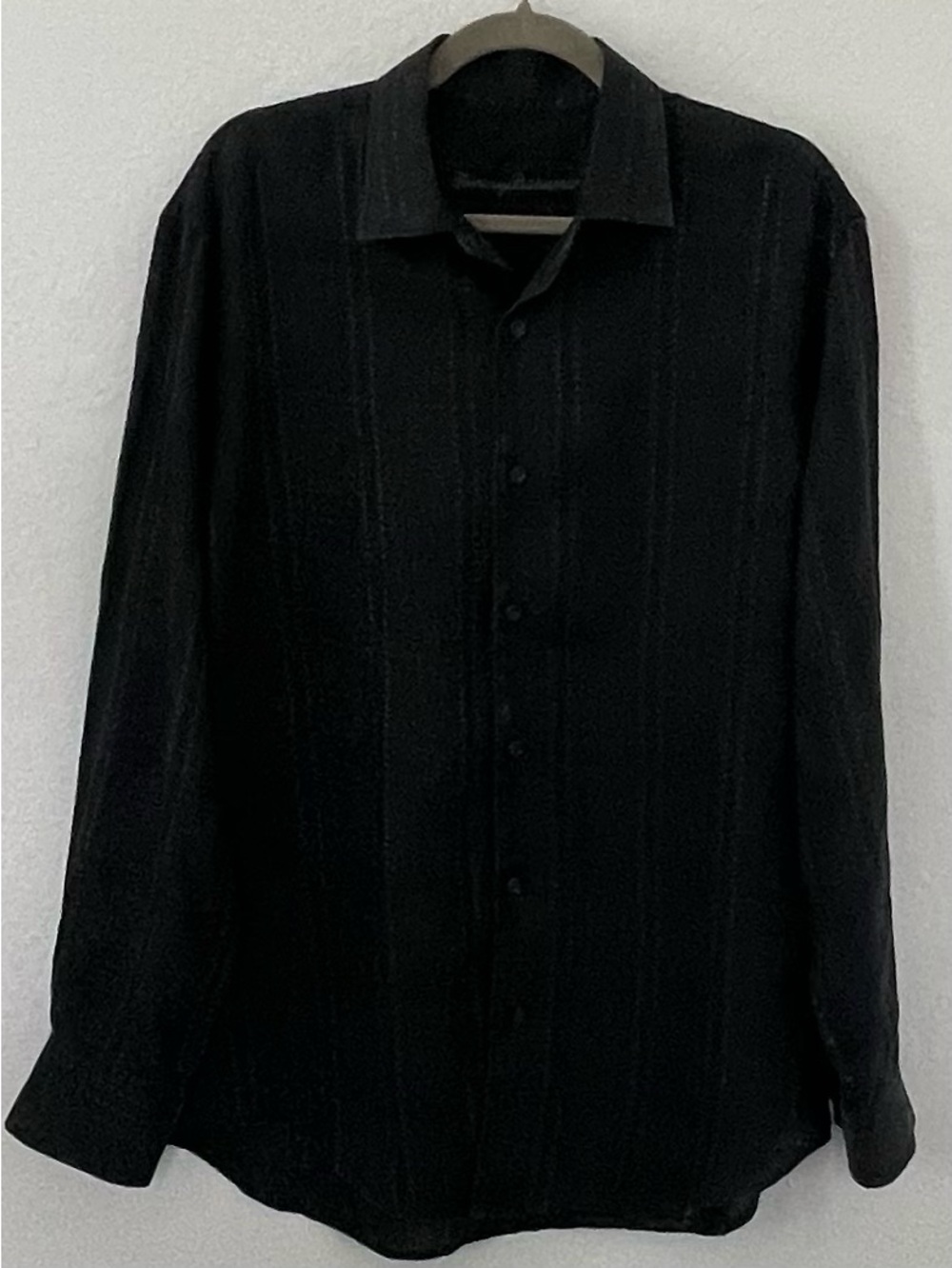 Tommy Bahama Men’s M Black 100% Linen Textured Long Sleeve Shirt